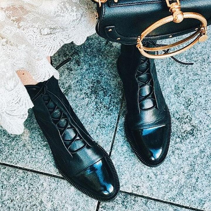 Luxe Collection | Black Ankle Boots with Lace-Up Design | Stylish Footwear for Everyday Comfort 8