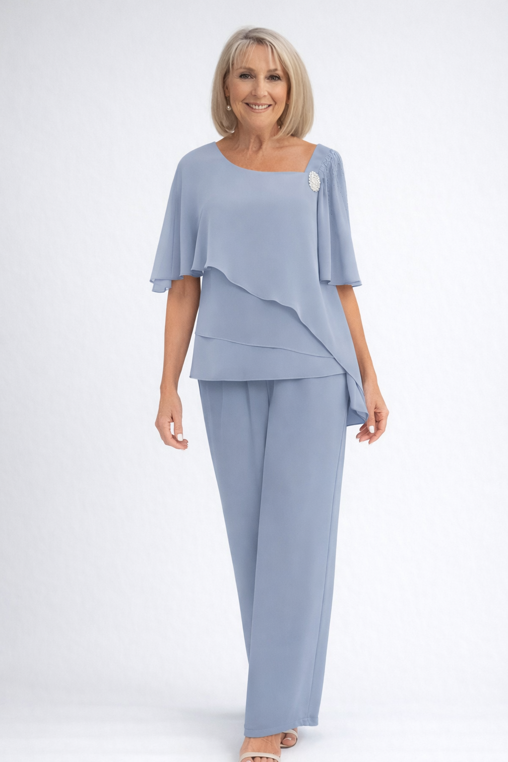 Elegant Co Ord Sets Women | Women's Two Piece Set with Layered Overlay Top | Perfect for Formal Occasions 0