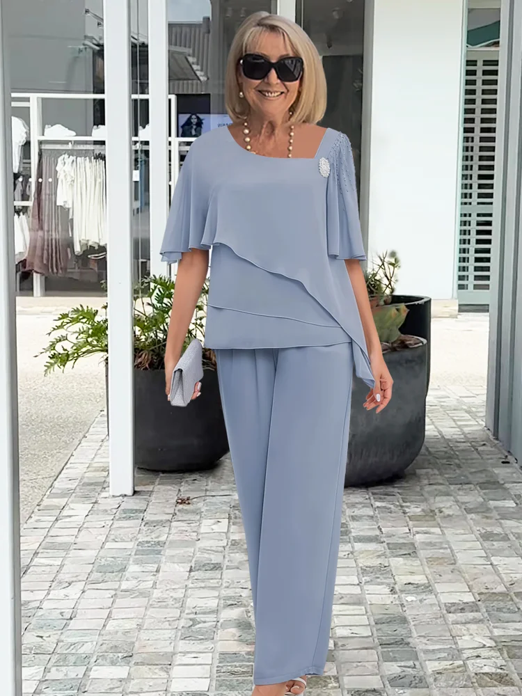 Elegant Co Ord Sets Women | Women's Two Piece Set with Layered Overlay Top | Perfect for Formal Occasions 2
