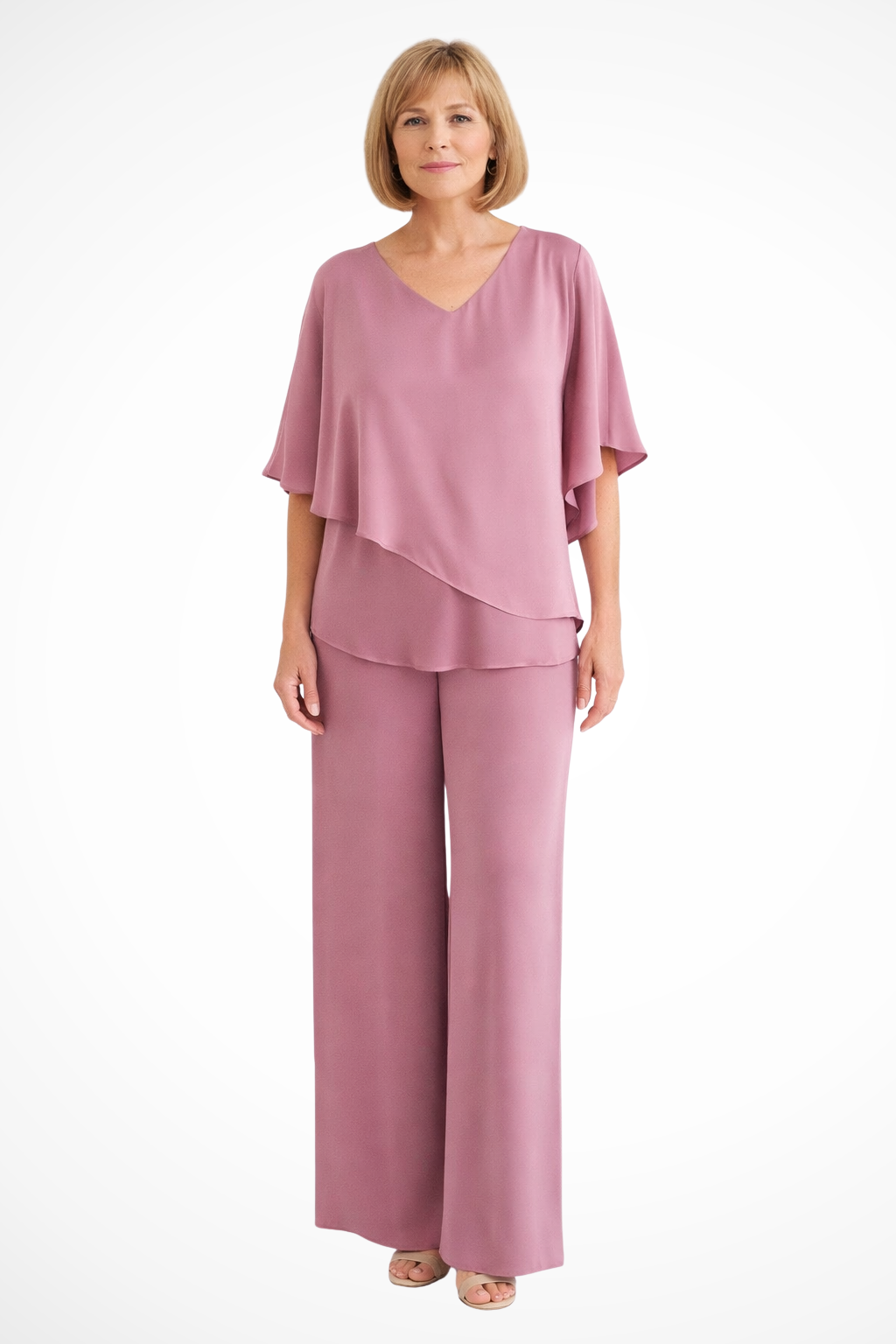 Elegant Co Ord Sets Women | Women's Two Piece Set with V Neck & Batwing Sleeves for Effortless Style 1