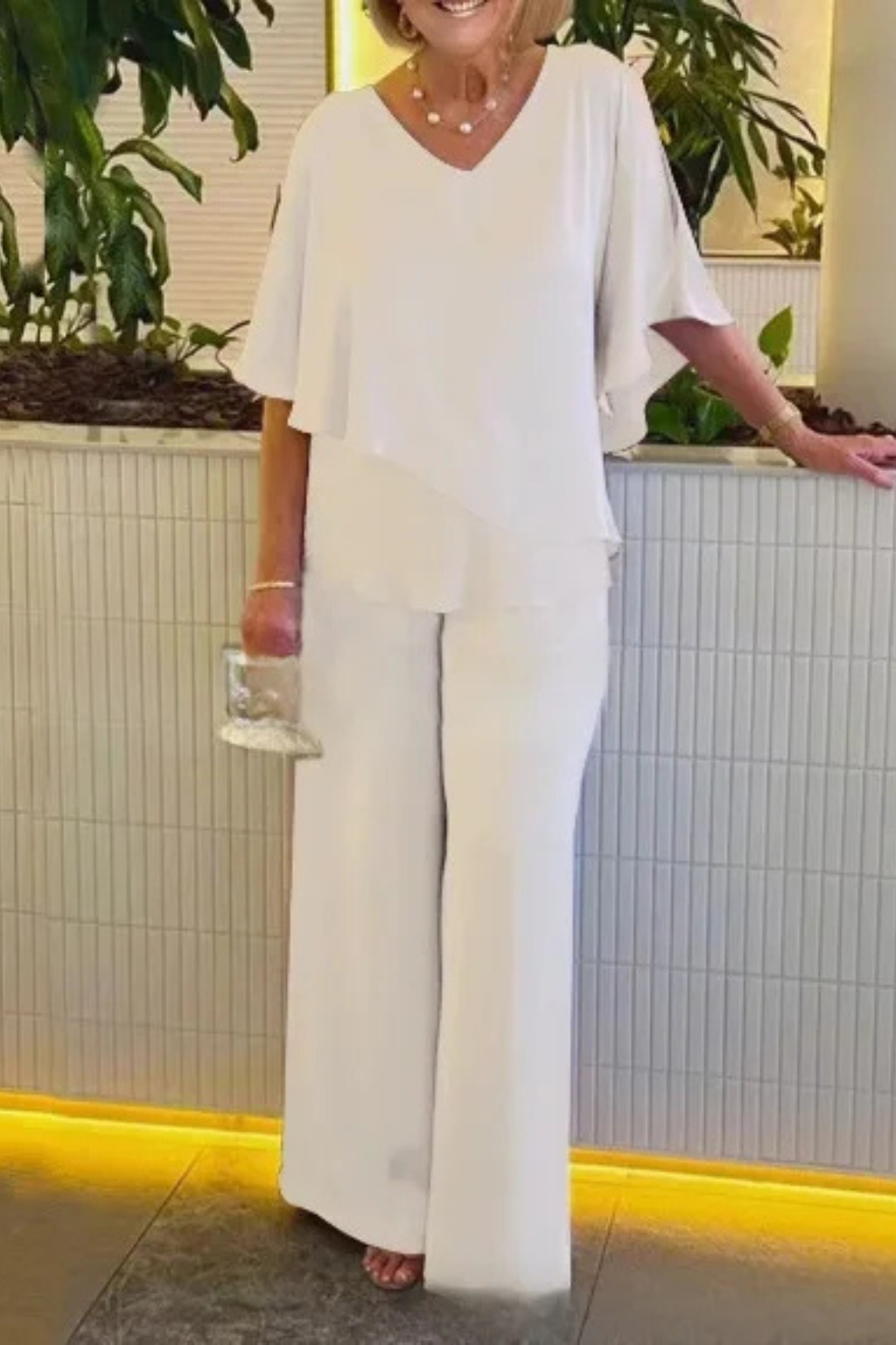 Elegant Co Ord Sets Women | Women's Two Piece Set with V Neck & Batwing Sleeves for Effortless Style 6