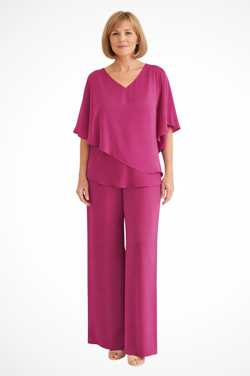 Elegant Co Ord Sets Women | Women's Two Piece Set with V Neck & Batwing Sleeves for Effortless Style 9