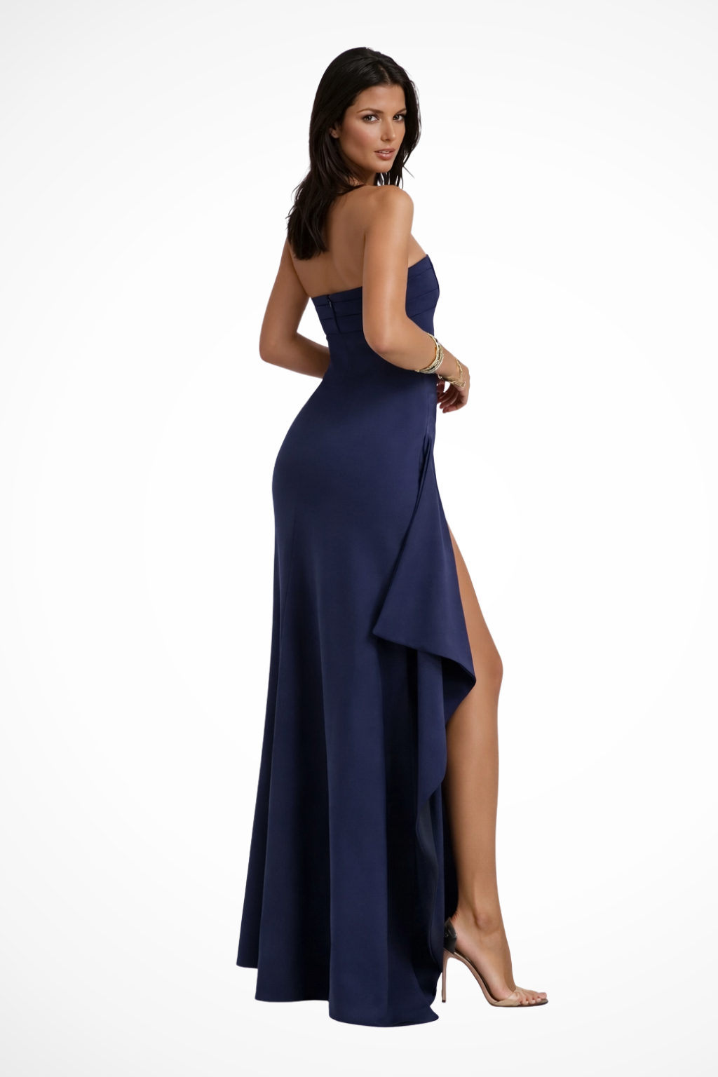 Elegant Collection | Black Maxi Dress with High Side Slit | Sophisticated Long Dress for Weddings and Formal Events 3