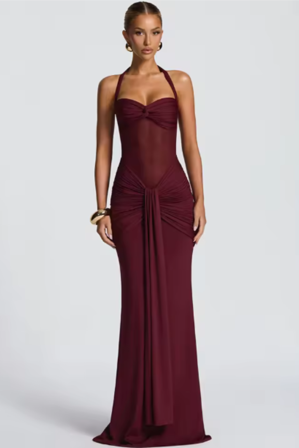 Elegant Collection | Maxi Dress for Women with Halter Neck Design | Floor-Length for Formal Events 1
