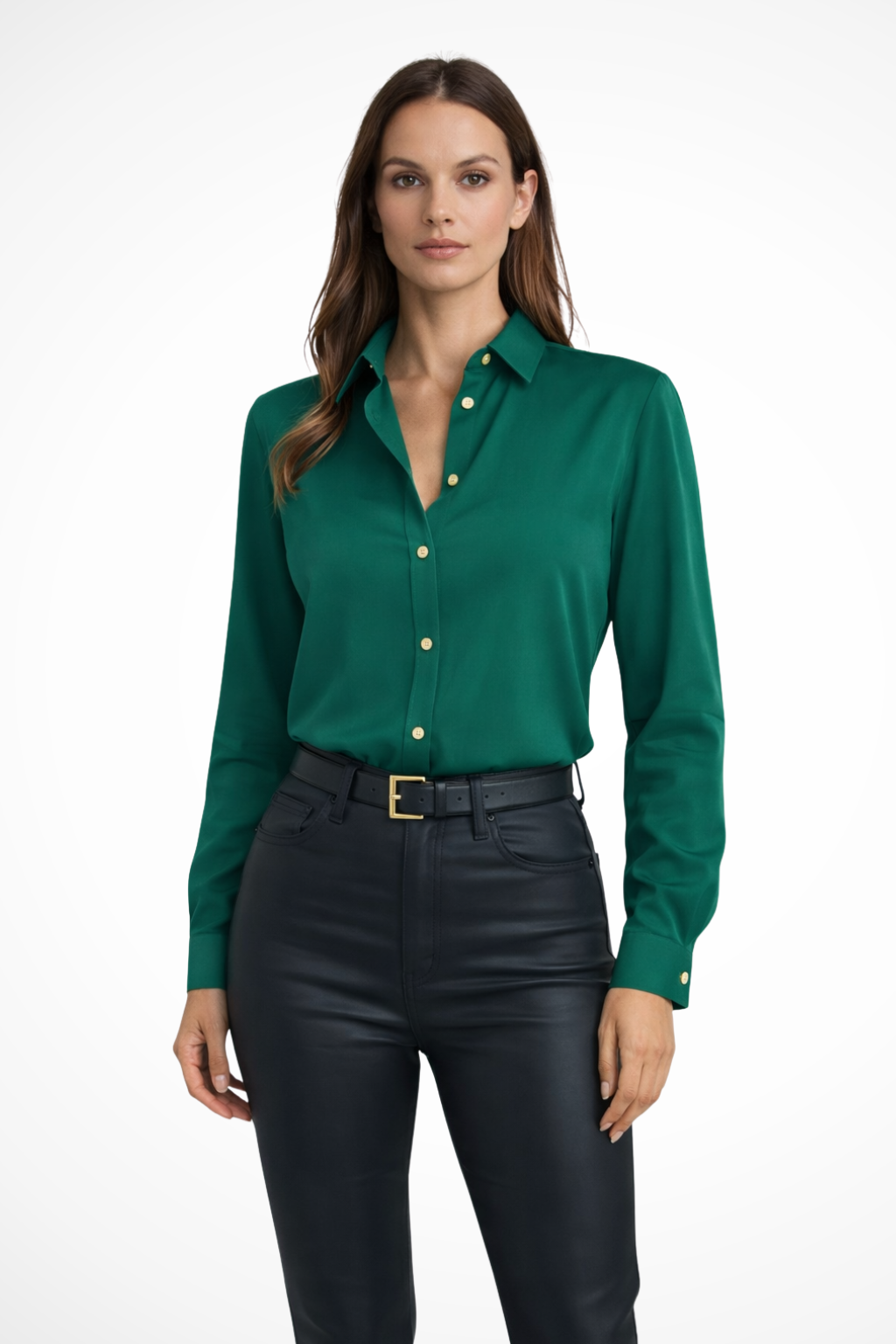 Elegant Collection | Women's Blouse with V Neckline & Relaxed Fit | Versatile Long Sleeve Top for Effortless Style 3