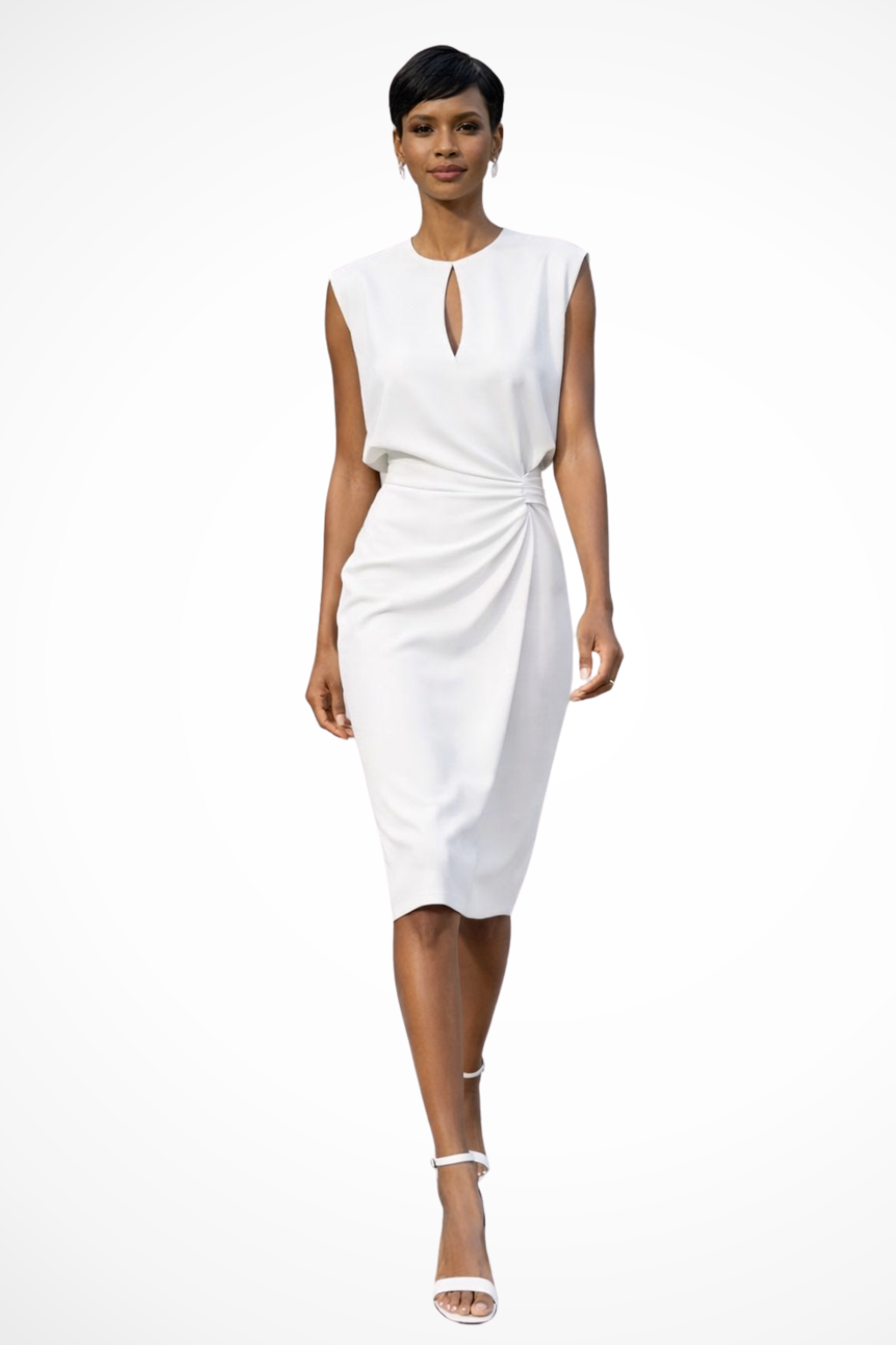 Elegant Collection | Women's Dress with Ruched Waist Detail | Flattering Midi Length for Versatile Styling 2