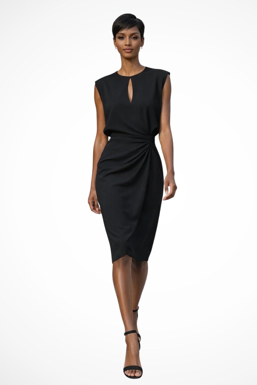 Elegant Collection | Women's Dress with Ruched Waist Detail | Flattering Midi Length for Versatile Styling 3