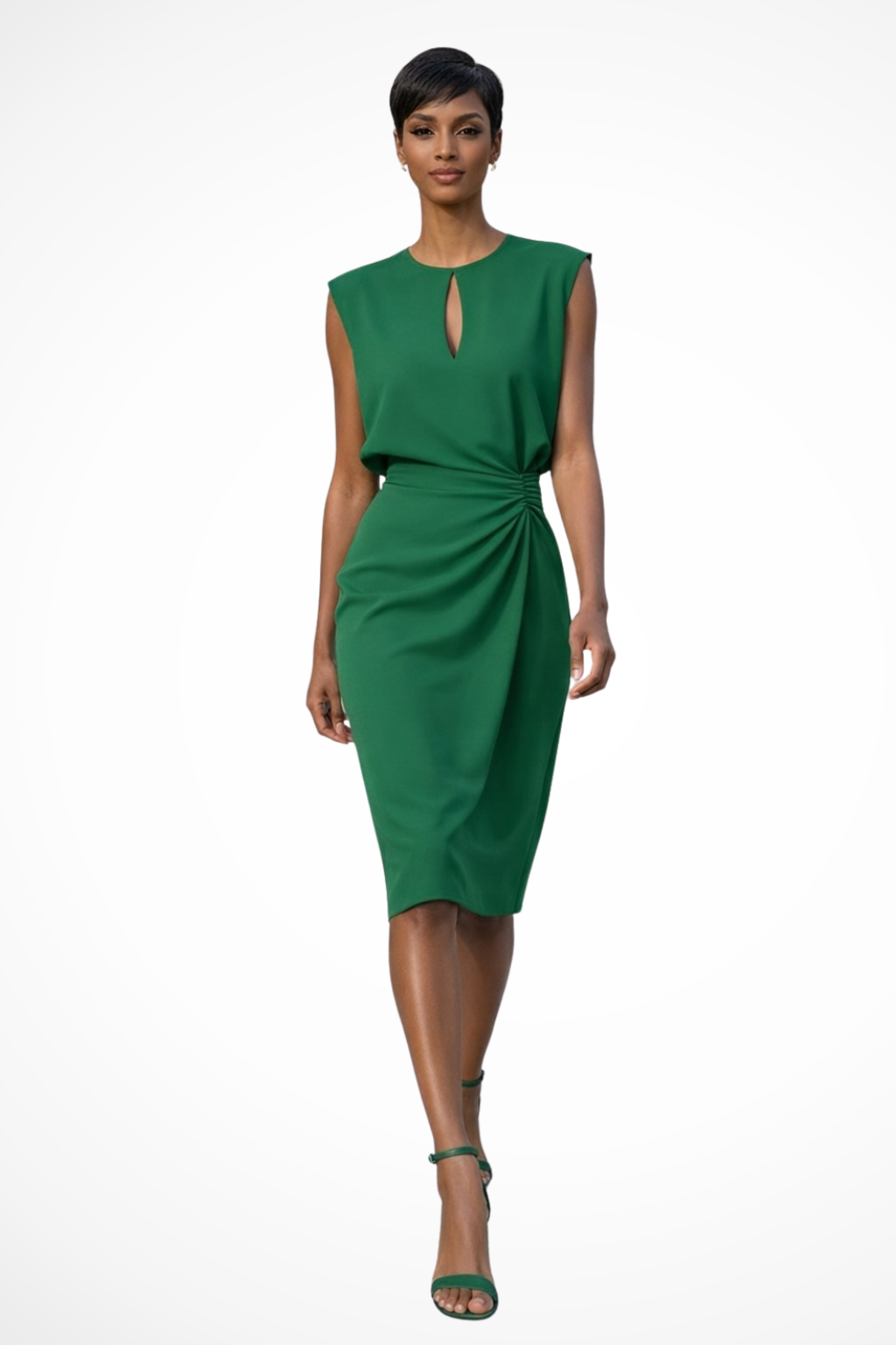 Elegant Collection | Women's Dress with Ruched Waist Detail | Flattering Midi Length for Versatile Styling 4