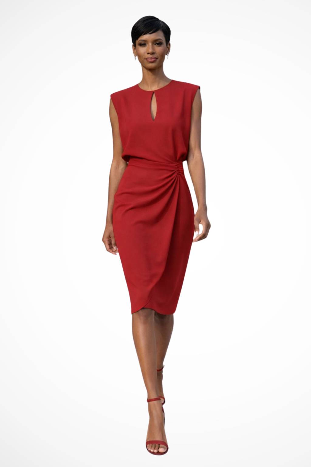 Elegant Collection | Women's Dress with Ruched Waist Detail | Flattering Midi Length for Versatile Styling 5
