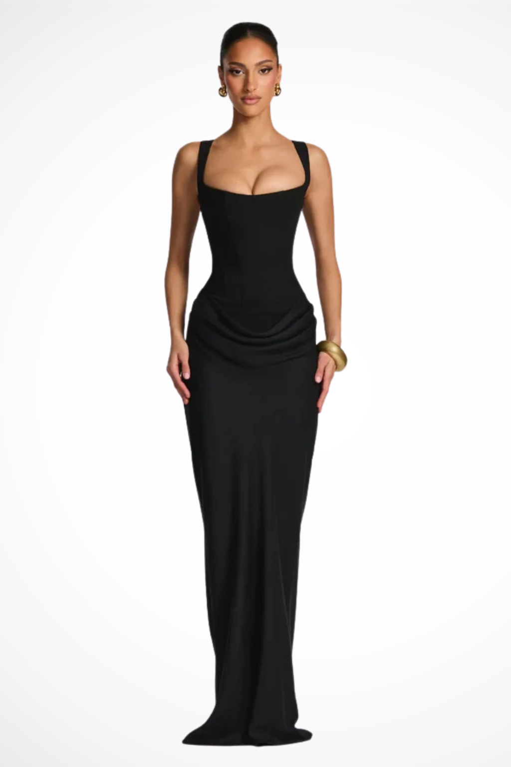 Elegant Evening Collection | Women's Maxi Dress with Draped Waist Detail | Perfect for Formal Occasions 0