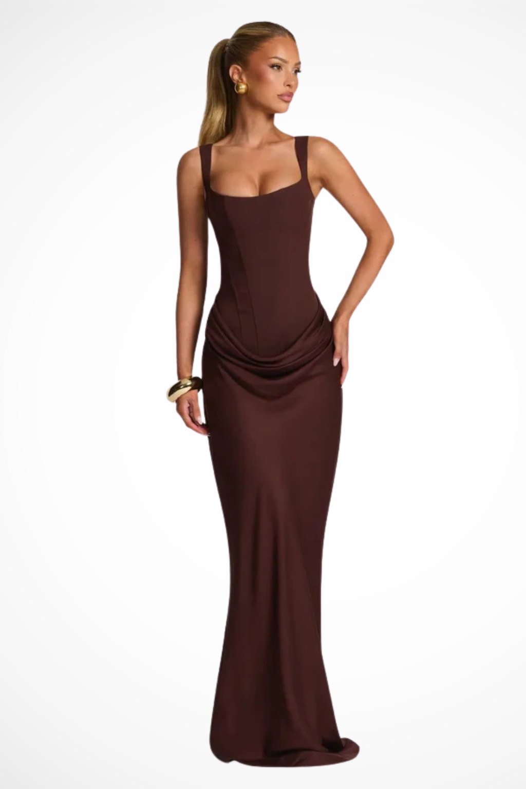 Elegant Evening Collection | Women's Maxi Dress with Draped Waist Detail | Perfect for Formal Occasions 2