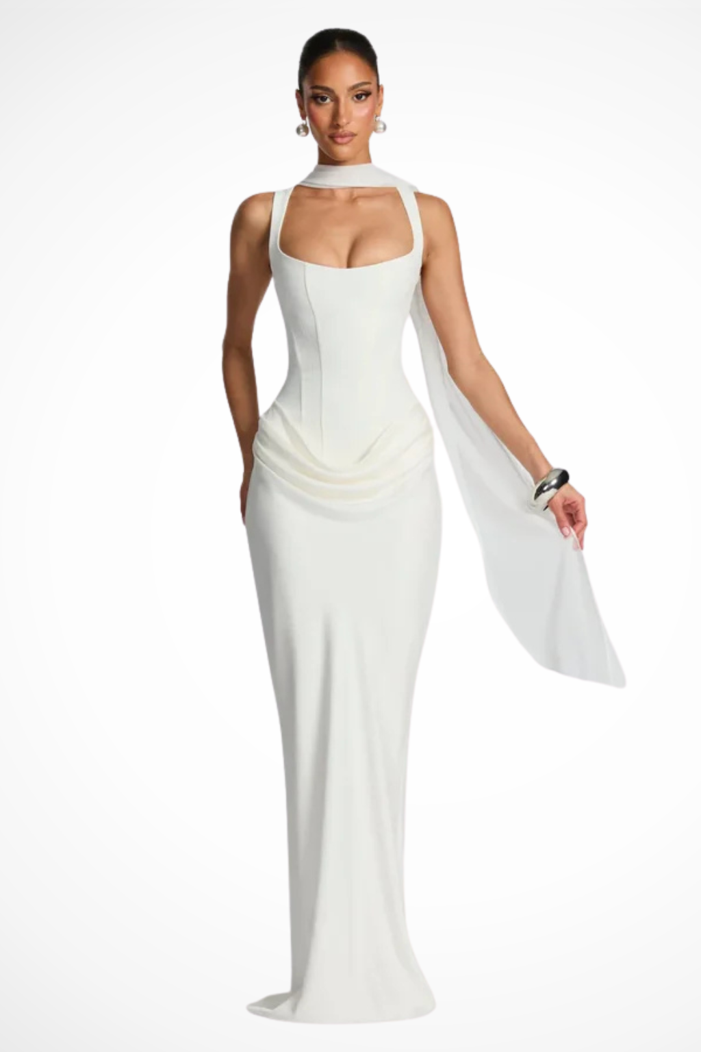 Elegant Evening Collection | Women's Maxi Dress with Draped Waist Detail | Perfect for Formal Occasions 4