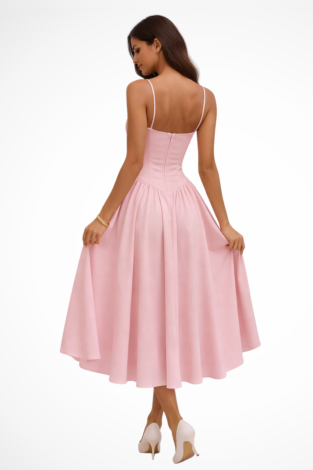 Elegant Midi Dress | Corset Bodice A-Line Design for Formal Events 1