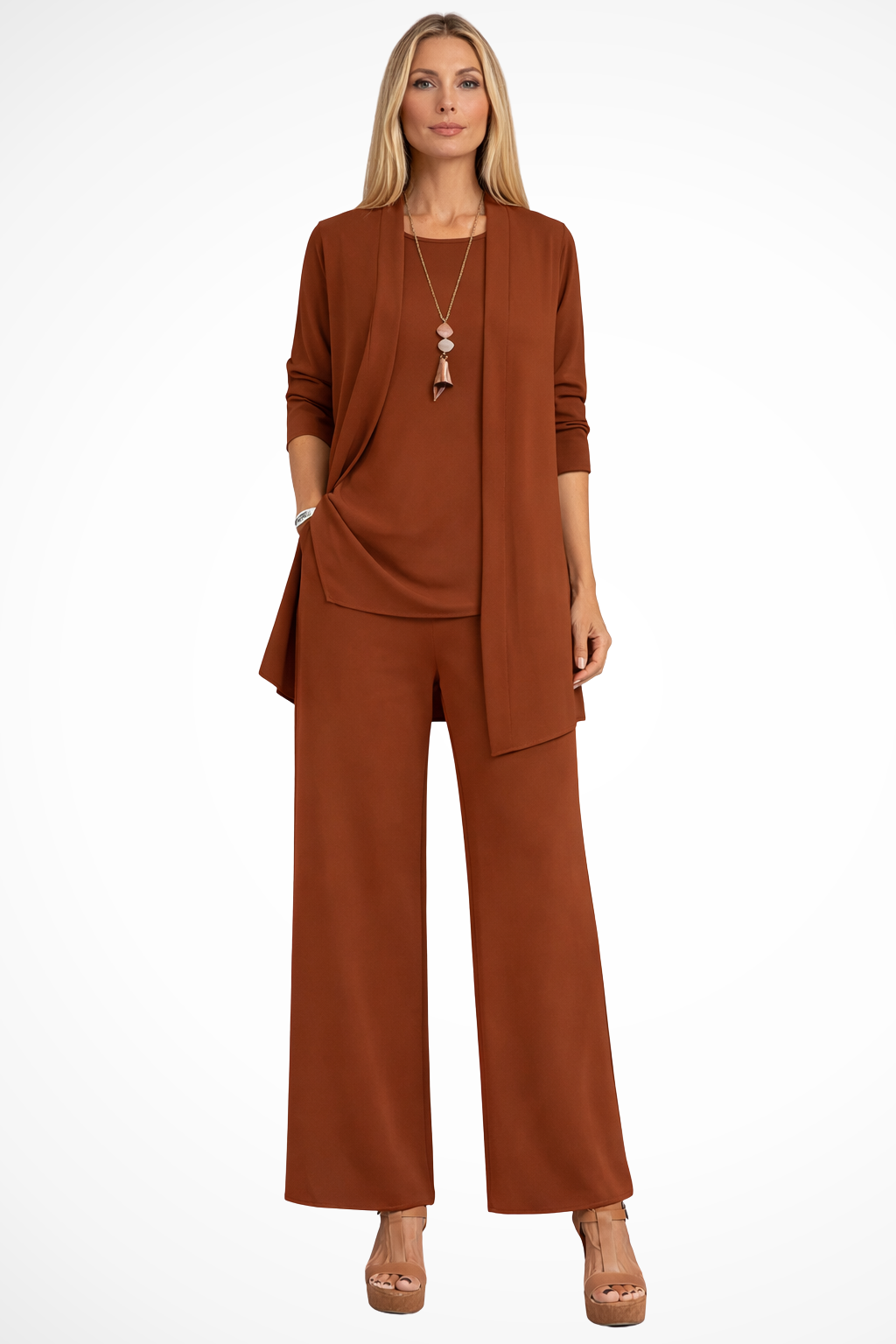 Elegant Women's Set | 3-Piece Outfit with Open-Front Cardigan | Stylish Comfort for Any Occasion 8