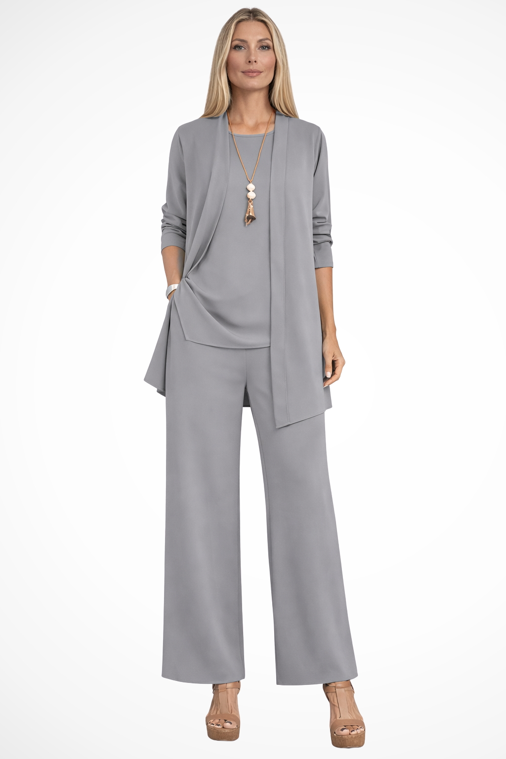 Elegant Women's Set | 3-Piece Outfit with Open-Front Cardigan | Stylish Comfort for Any Occasion 9