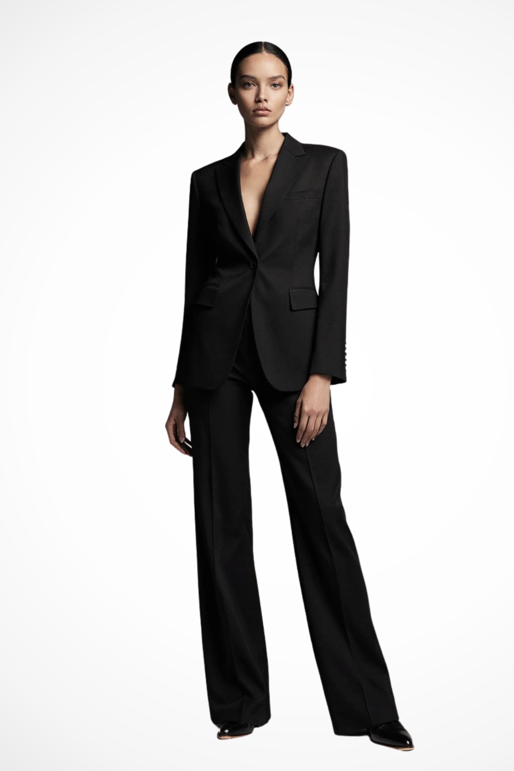 Elegant Women's Suit | Blazer & Wide Leg Trousers Set with Tailored Design | Versatile Styling for Professional & Evening Wear 3