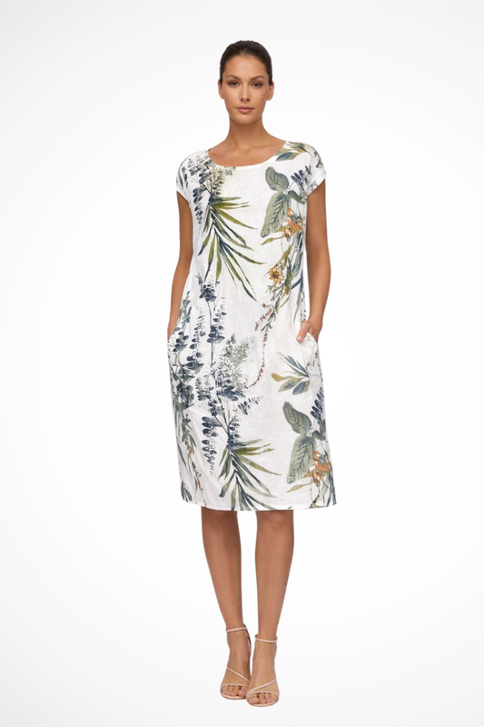 Ivy Collection | Women's Dress with Botanical Print & Sleeveless Design | Relaxed Fit for Effortless Summer Style 0
