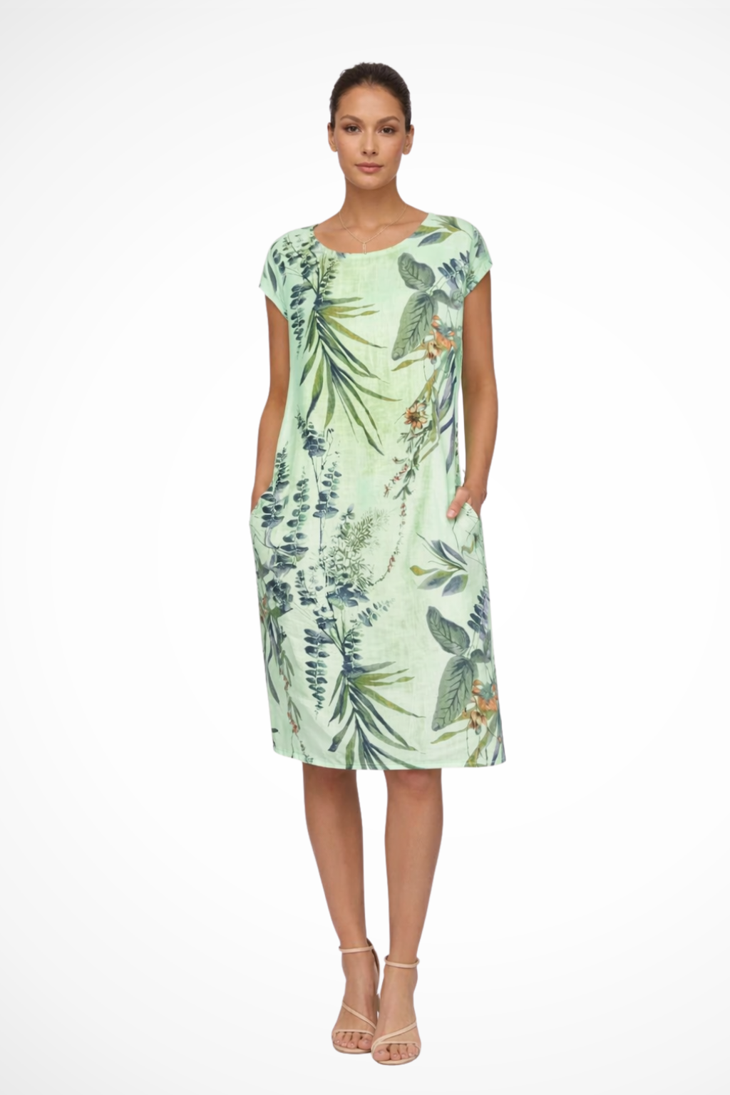 Ivy Collection | Women's Dress with Botanical Print & Sleeveless Design | Relaxed Fit for Effortless Summer Style 6