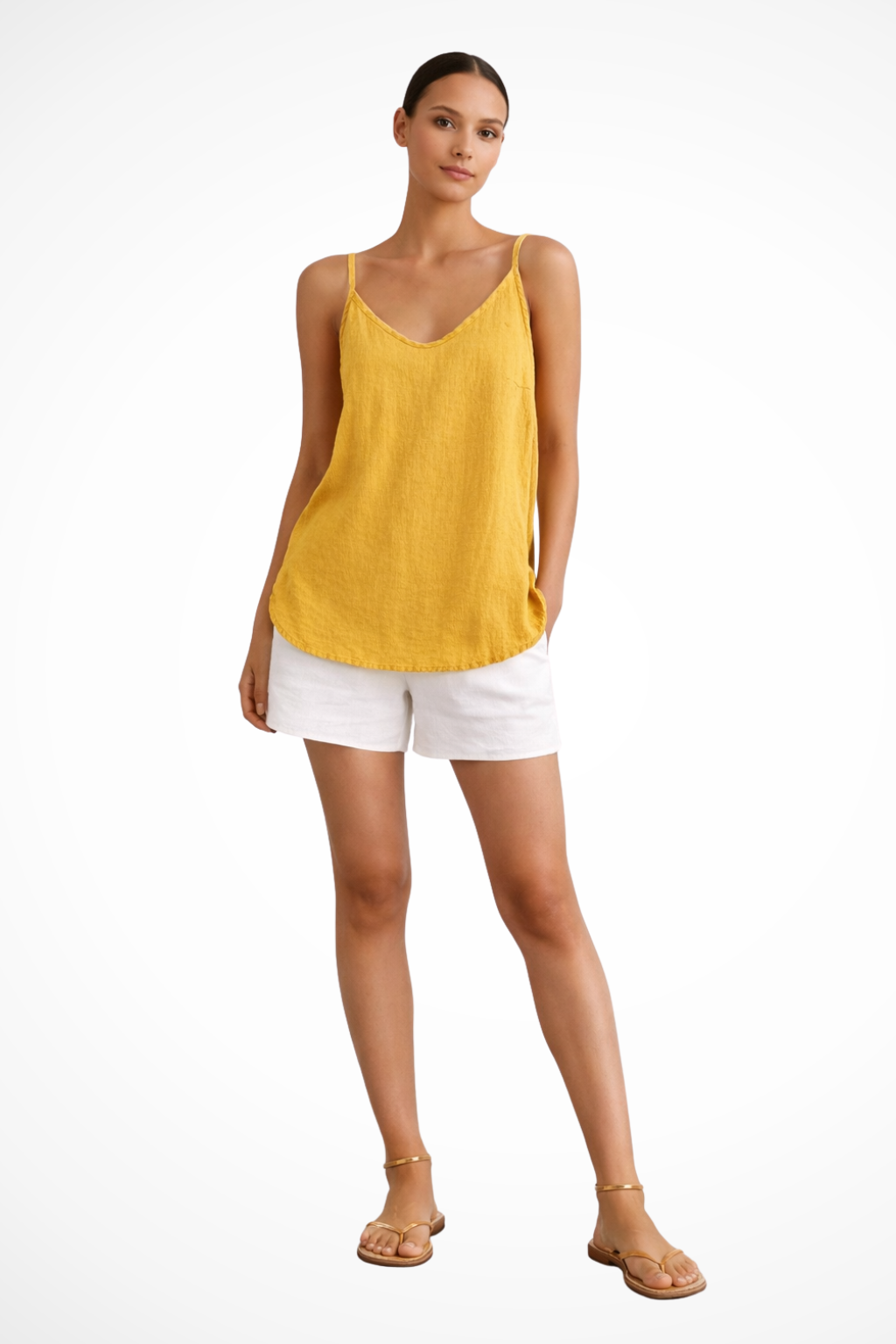 Linen Spaghetti Strap Tank Top for Women with Relaxed Fit | Effortless Style for Warm Weather 2