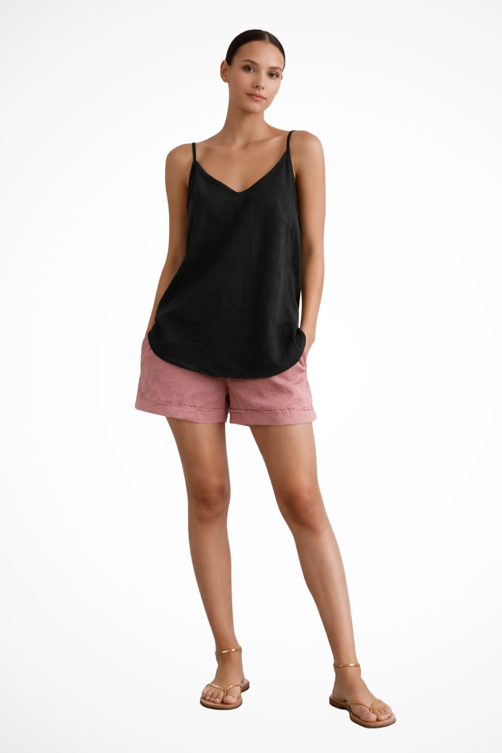 Linen Spaghetti Strap Tank Top for Women with Relaxed Fit | Effortless Style for Warm Weather 4