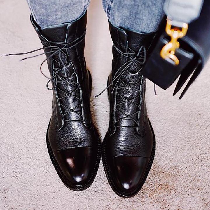 Luxe Collection | Black Ankle Boots with Lace-Up Design | Stylish Footwear for Everyday Comfort 4