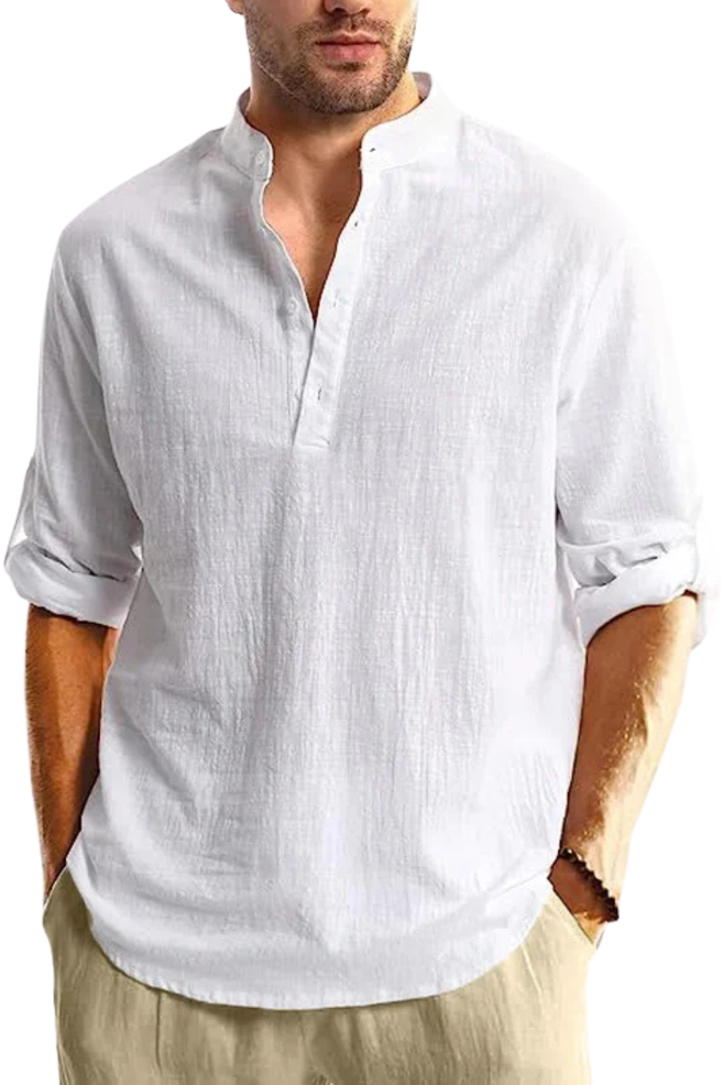 Men's Lightweight Linen Shirt | Casual Relaxed Fit Long Sleeve Summer Top 3