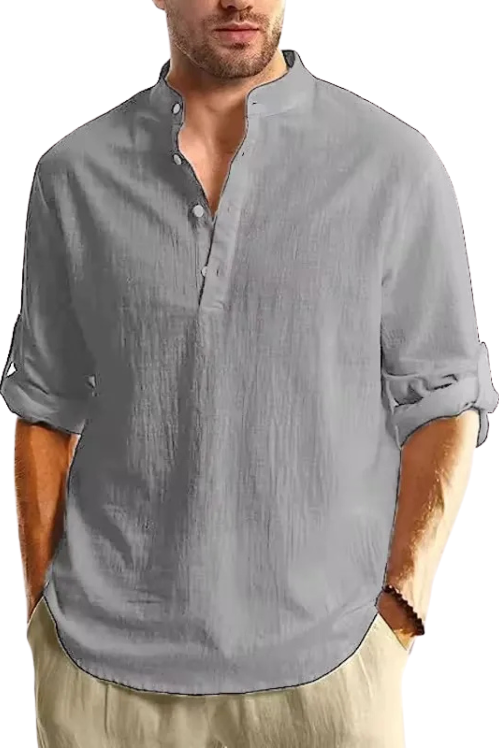 Men's Lightweight Linen Shirt | Casual Relaxed Fit Long Sleeve Summer Top 6