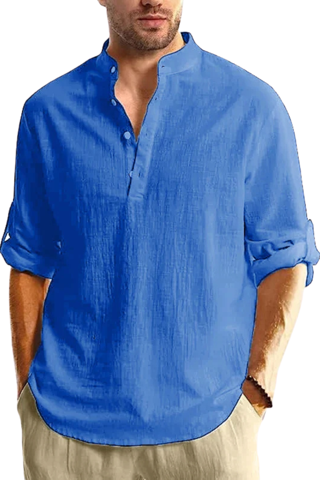 Men's Lightweight Linen Shirt | Casual Relaxed Fit Long Sleeve Summer Top 8