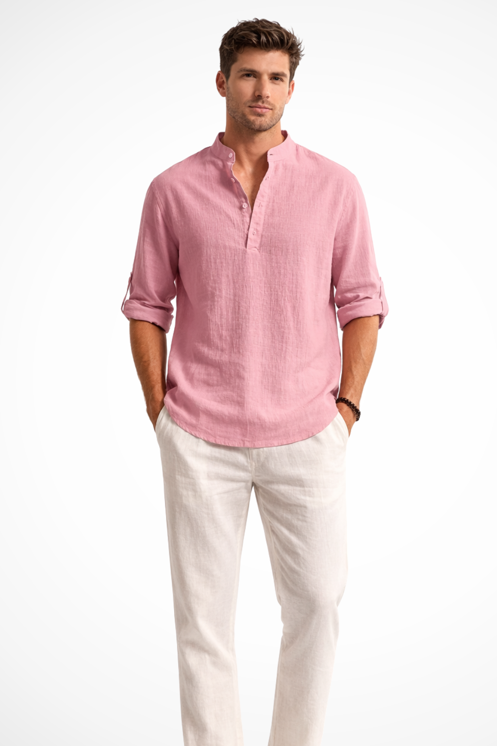 Men's Lightweight Linen Shirt | Casual Relaxed Fit Long Sleeve Summer Top 9