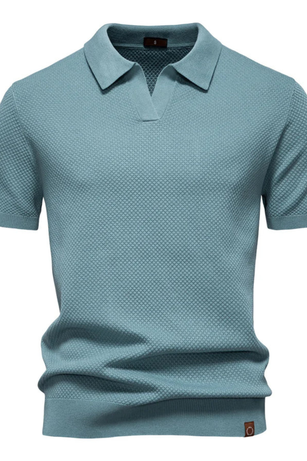 Men's Textured Knit Polo Shirt | Short Sleeve Casual Top | Stylish Summer Wear 7