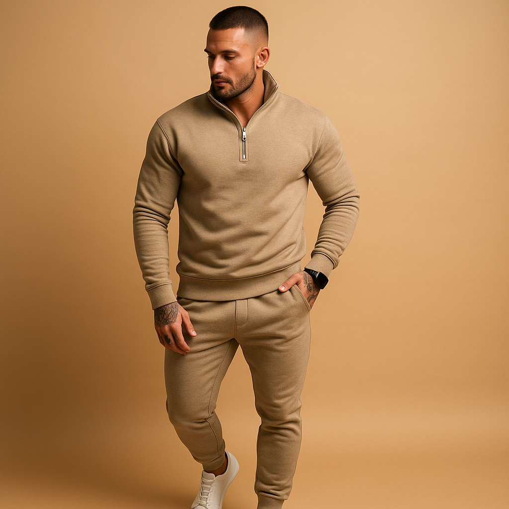 Modern Collection | Men's Tracksuit Set with Half-Zip Sweatshirt & Jogger Pants | All-Day Comfort for Active Lifestyle 0