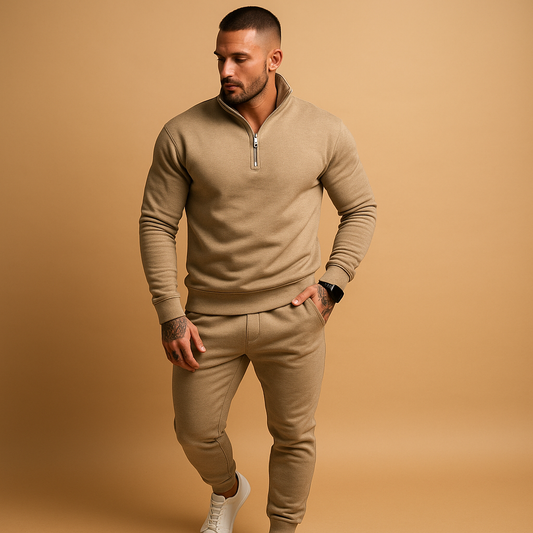 Modern Collection | Men's Tracksuit Set with Half-Zip Sweatshirt & Jogger Pants | All-Day Comfort for Active Lifestyle 0